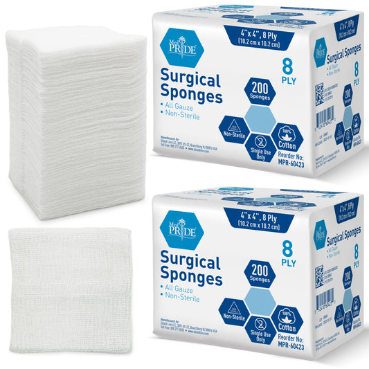 4” x 4” Gauze Surgical Sponges – Non-Sterile Pads