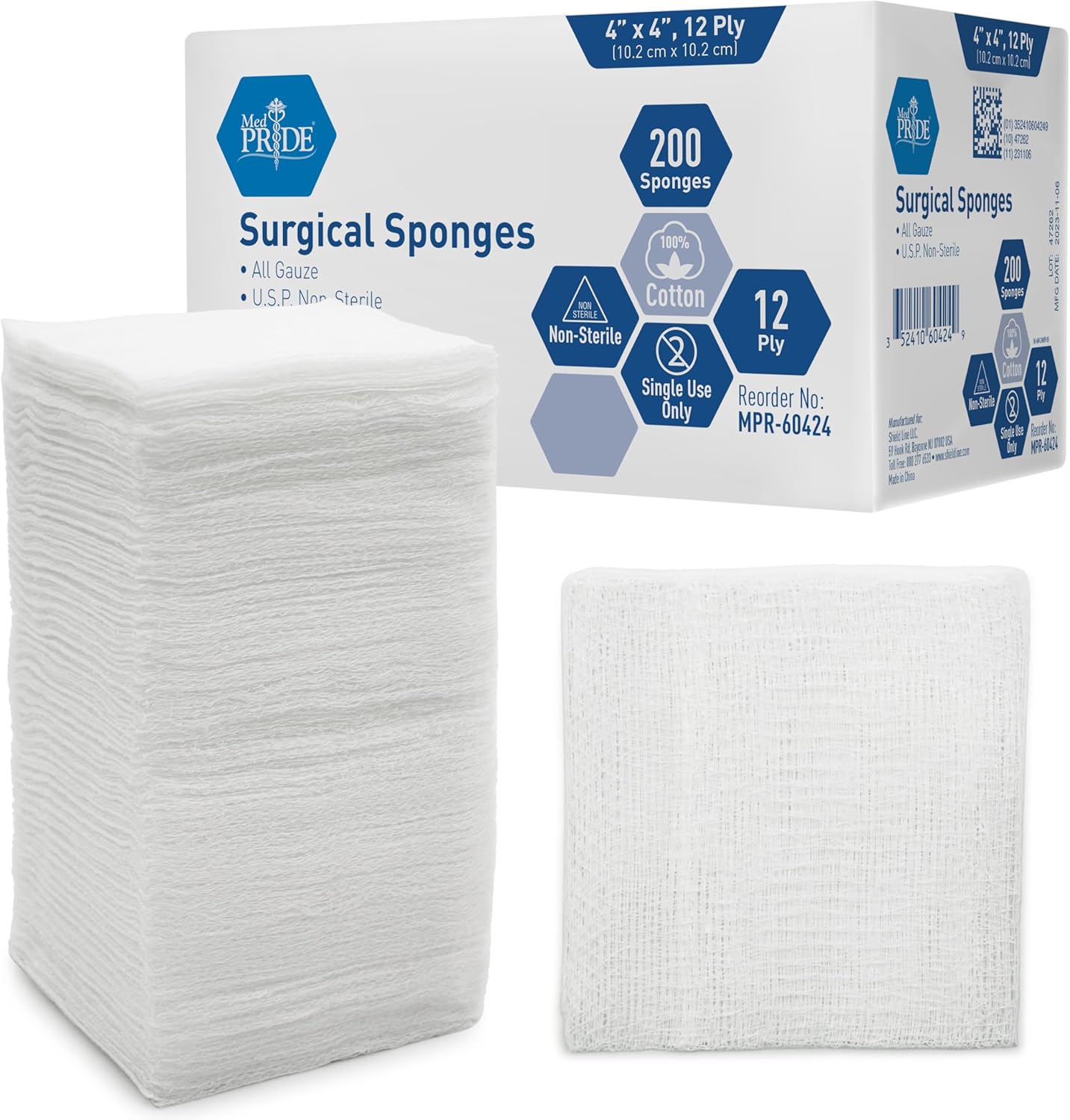 4” x 4” Gauze Surgical Sponges – Non-Sterile Pads