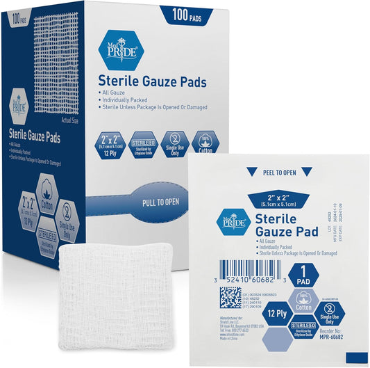 Sterile Gauze Pads, Individually Packed - 12-Ply