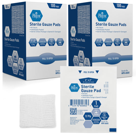 Sterile Gauze Pads, Individually Packed - 12-Ply