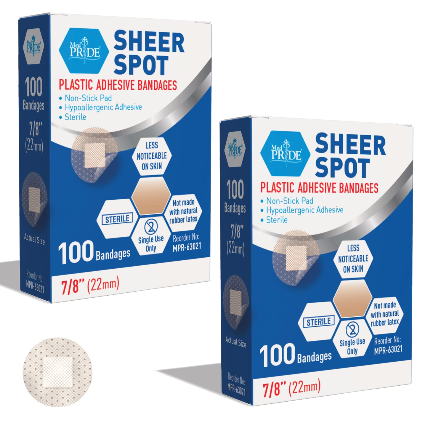 Round Clear Plastic Spot Adhesive Bandages – Hypoallergenic, 100 Count