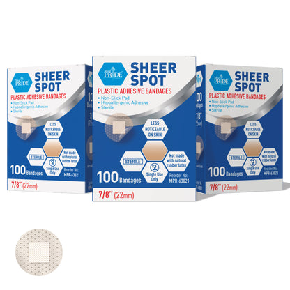 Round Clear Plastic Spot Adhesive Bandages – Hypoallergenic, 100 Count