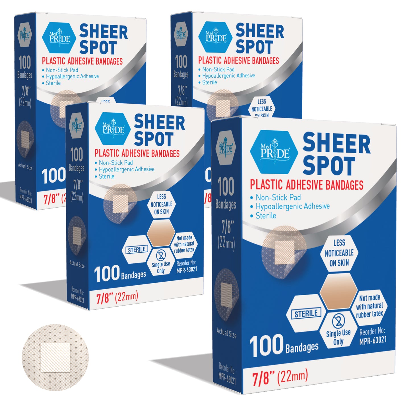 Round Clear Plastic Spot Adhesive Bandages – Hypoallergenic, 100 Count