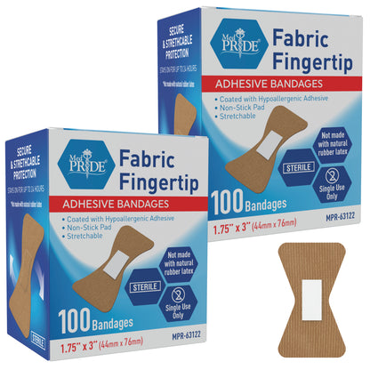 Fabric Adhesive Fingertip Bandages Hypoallergenic - 1.75" × 3"