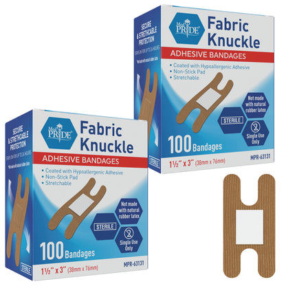 Sterile Fabric Fingertip & Knuckle Adhesive Bandages – 100ct