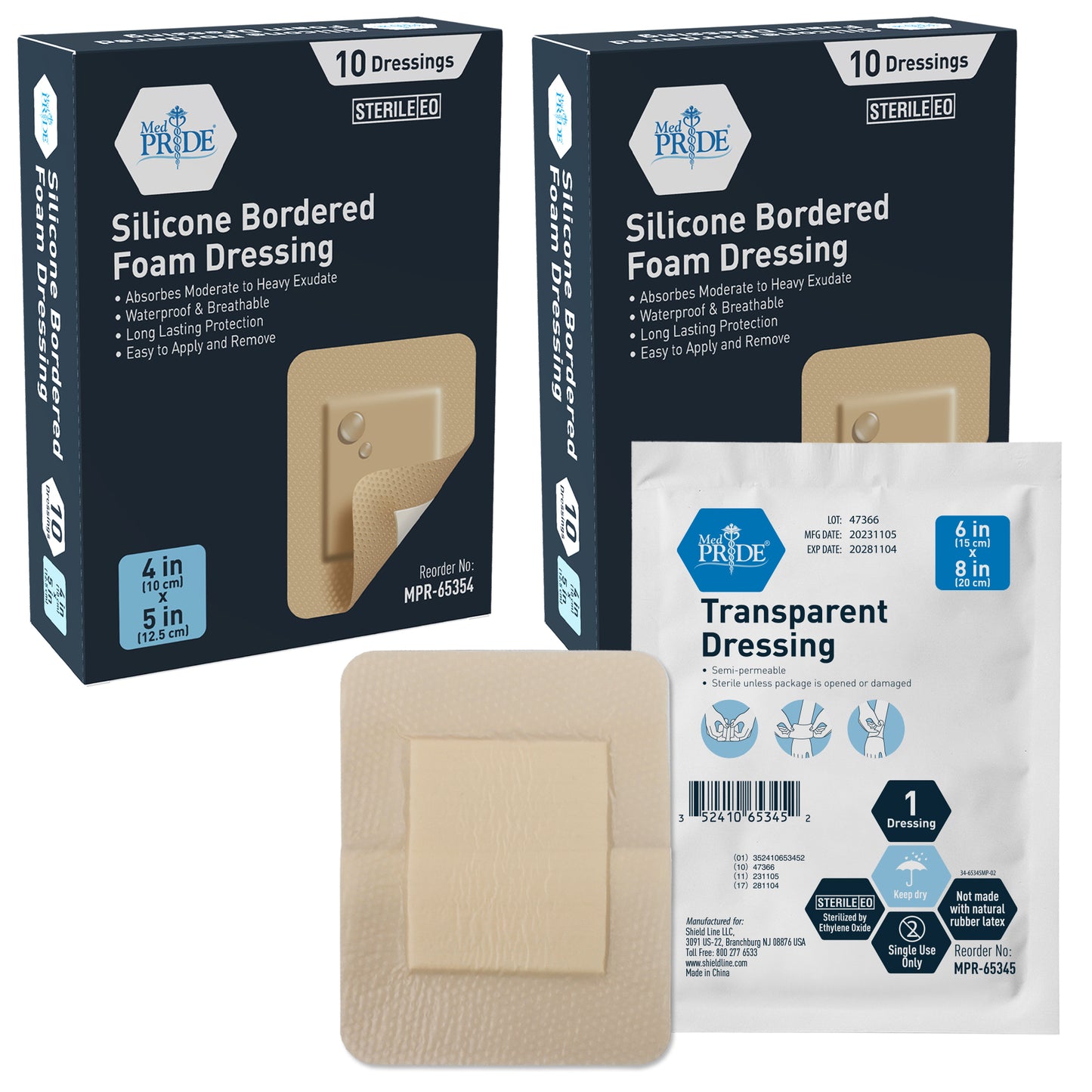 Sterile Silicone Adhesive Bordered Foam Wound Dressing