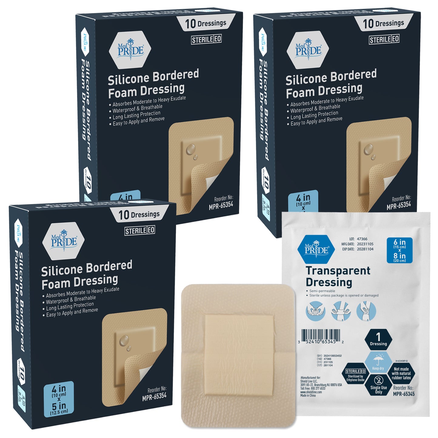 Sterile Silicone Adhesive Bordered Foam Wound Dressing