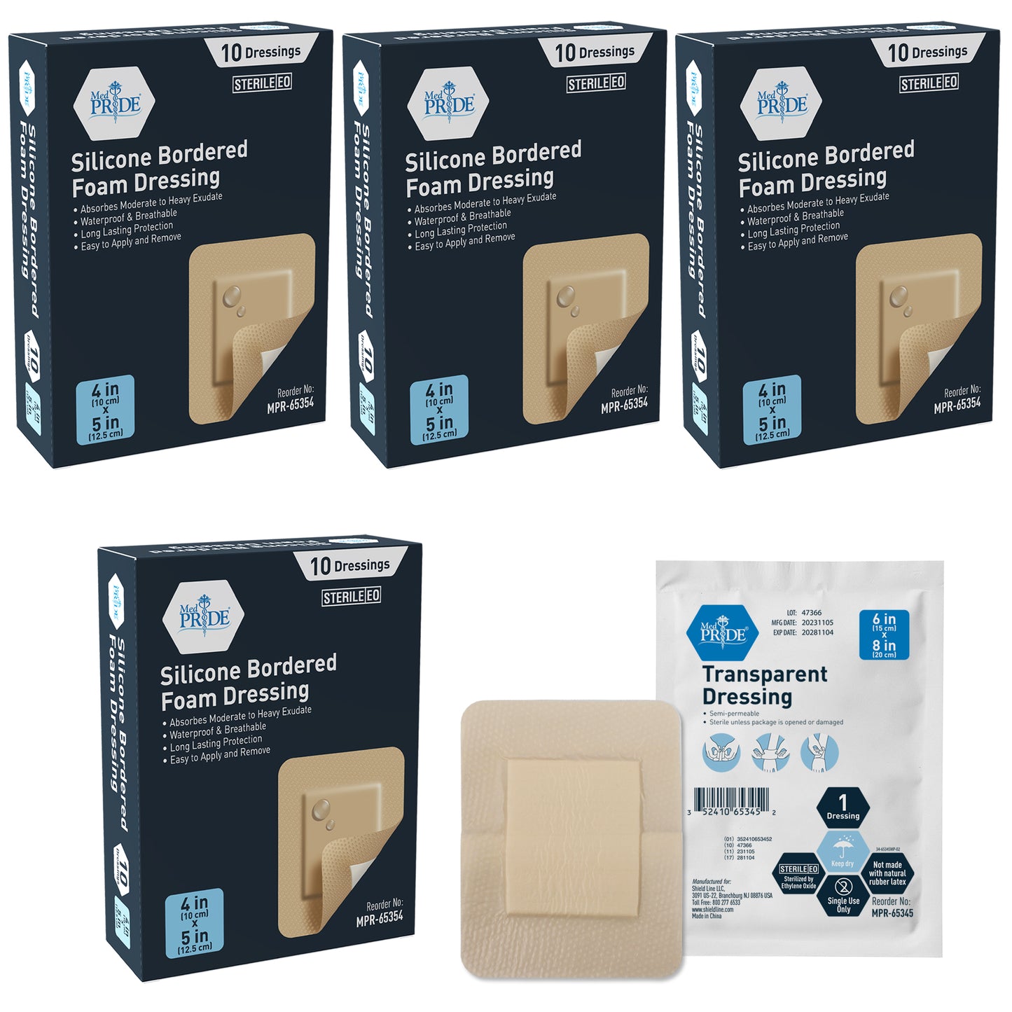 Sterile Silicone Adhesive Bordered Foam Wound Dressing