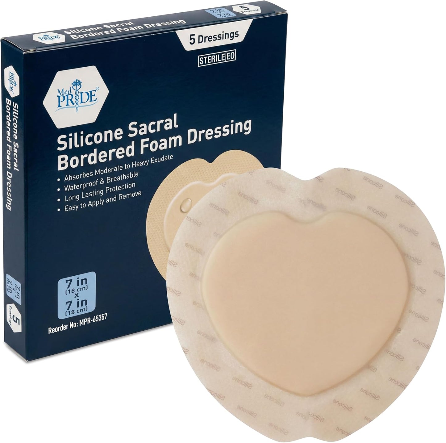 Sterile Sacral Silicone Foam Dressing – Waterproof Adhesive Border