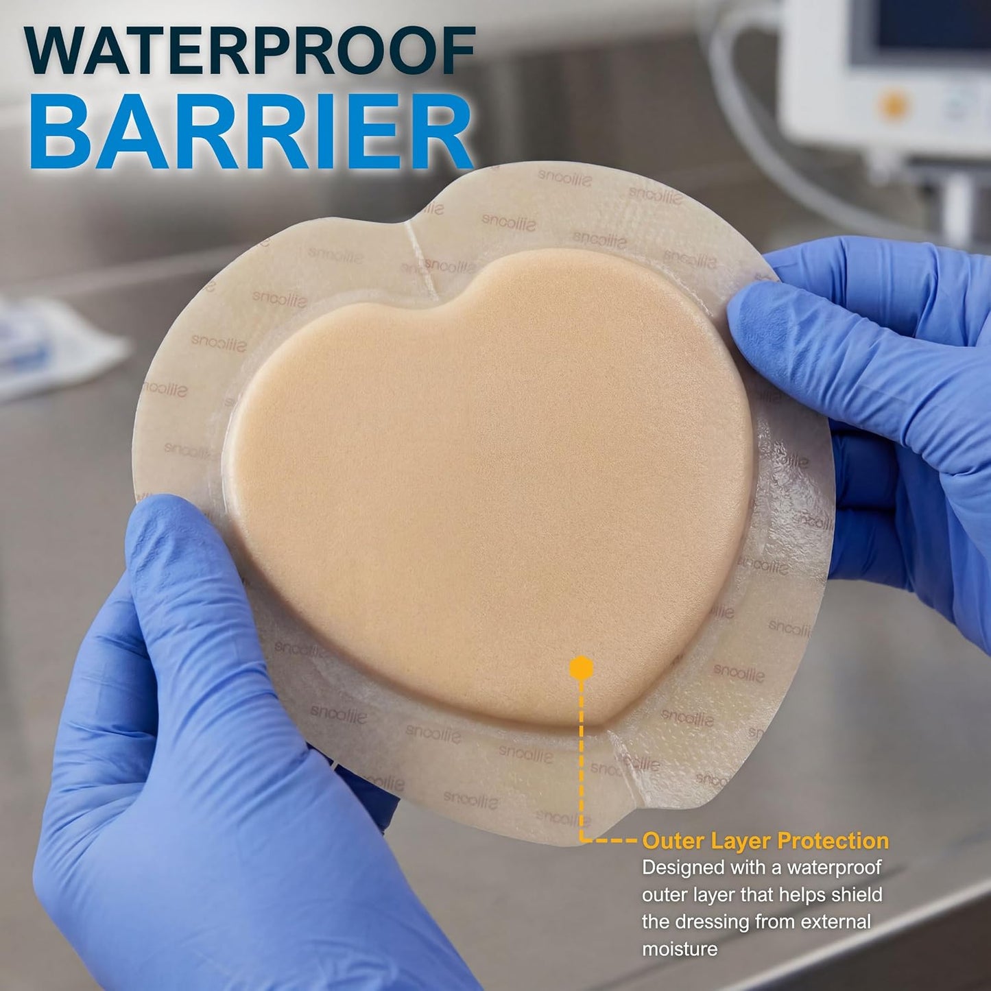 Sterile Sacral Silicone Foam Dressing – Waterproof Adhesive Border