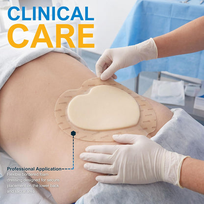 Sterile Sacral Silicone Foam Dressing – Waterproof Adhesive Border