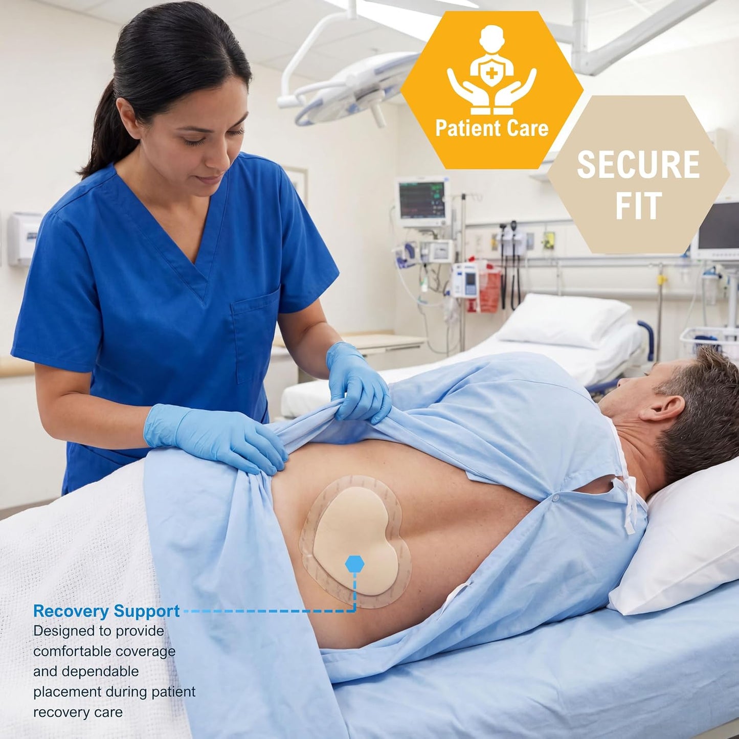 Sterile Sacral Silicone Foam Dressing – Waterproof Adhesive Border