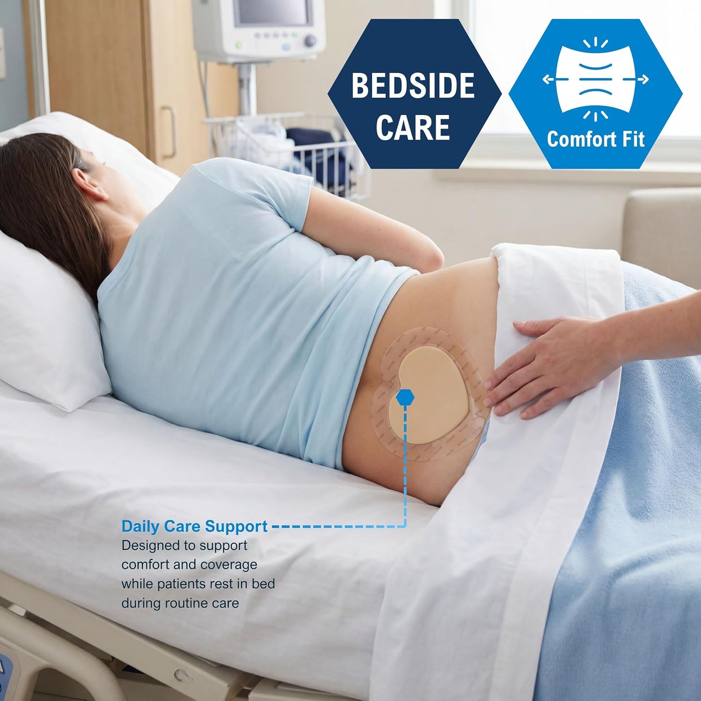 Sterile Sacral Silicone Foam Dressing – Waterproof Adhesive Border
