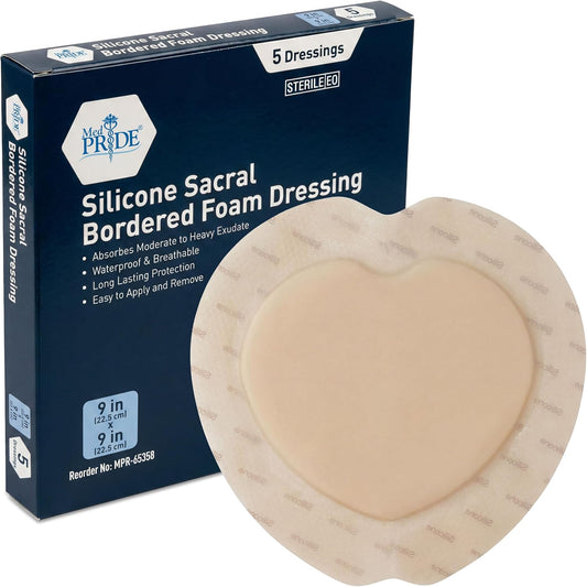 Sterile Sacral Silicone Foam Dressing – Waterproof Adhesive Border