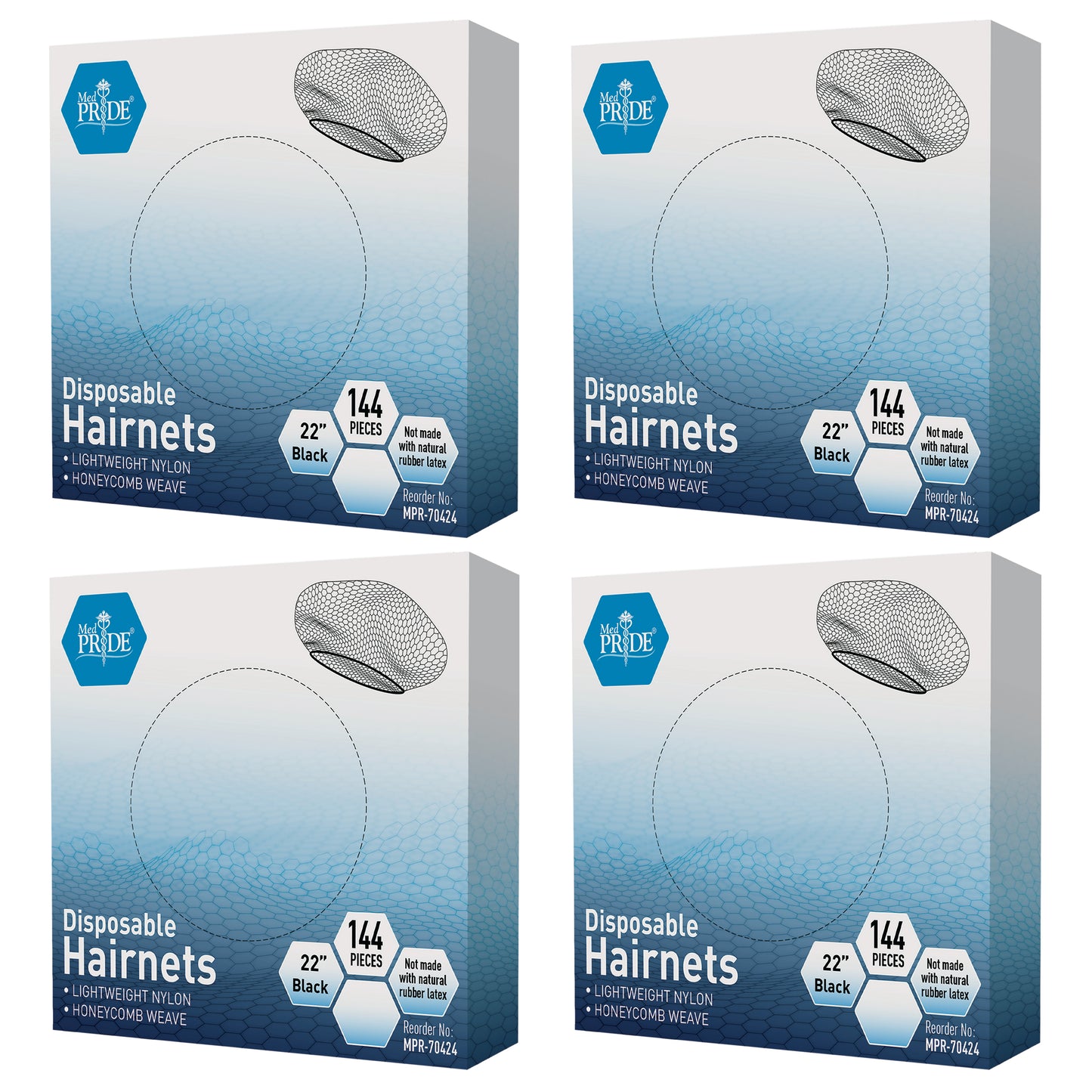 Disposable Black Nylon Hair Nets – Food Service Hair Covers, Box of 144ct