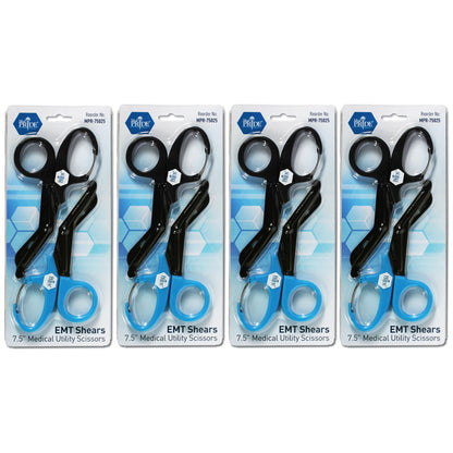 7.5" Trauma Shears – Fluoride-Coated EMT Scissors with Clip, 2 Pk