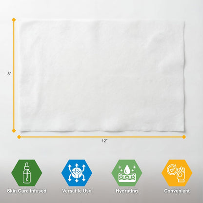 Disposable Premoistened Wet Washcloths – 8" × 12", Aloe & Lanolin, 600 Ct
