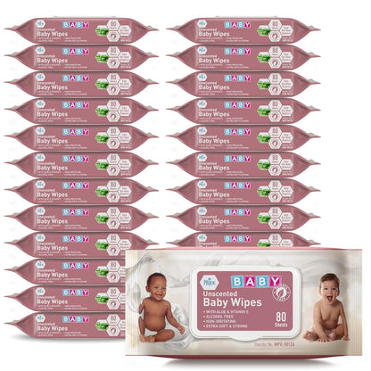Uncented Extra Soft Baby Wipes – Aloe & Vitamin E, Alcohol-Free