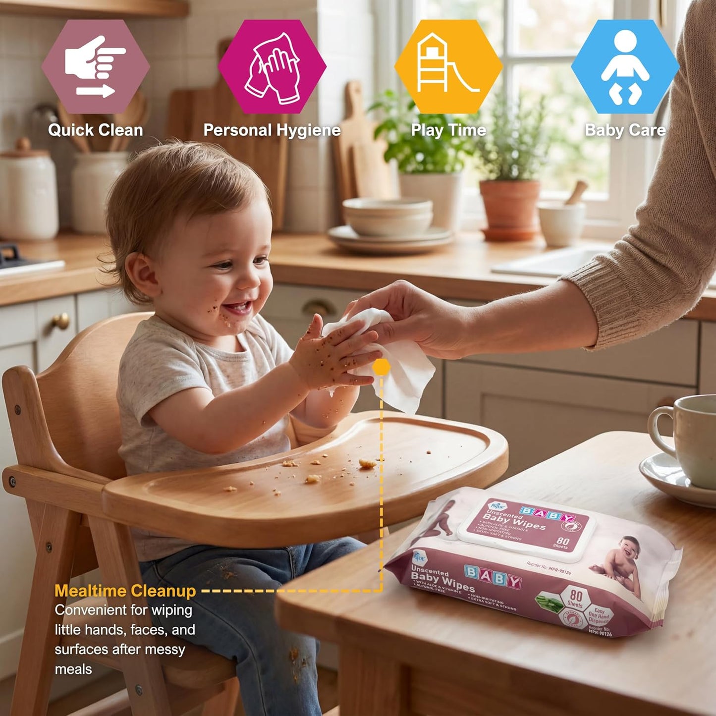 Uncented Extra Soft Baby Wipes – Aloe & Vitamin E, Alcohol-Free