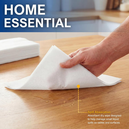 Disposable Dry Wipes 11" x 12" – Ultra Soft Personal Care Washcloths