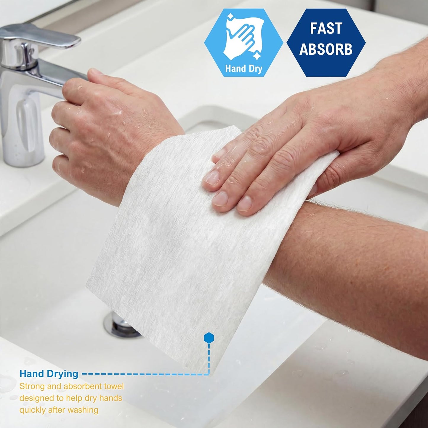 Disposable Dry Wipes 11" x 12" – Ultra Soft Personal Care Washcloths