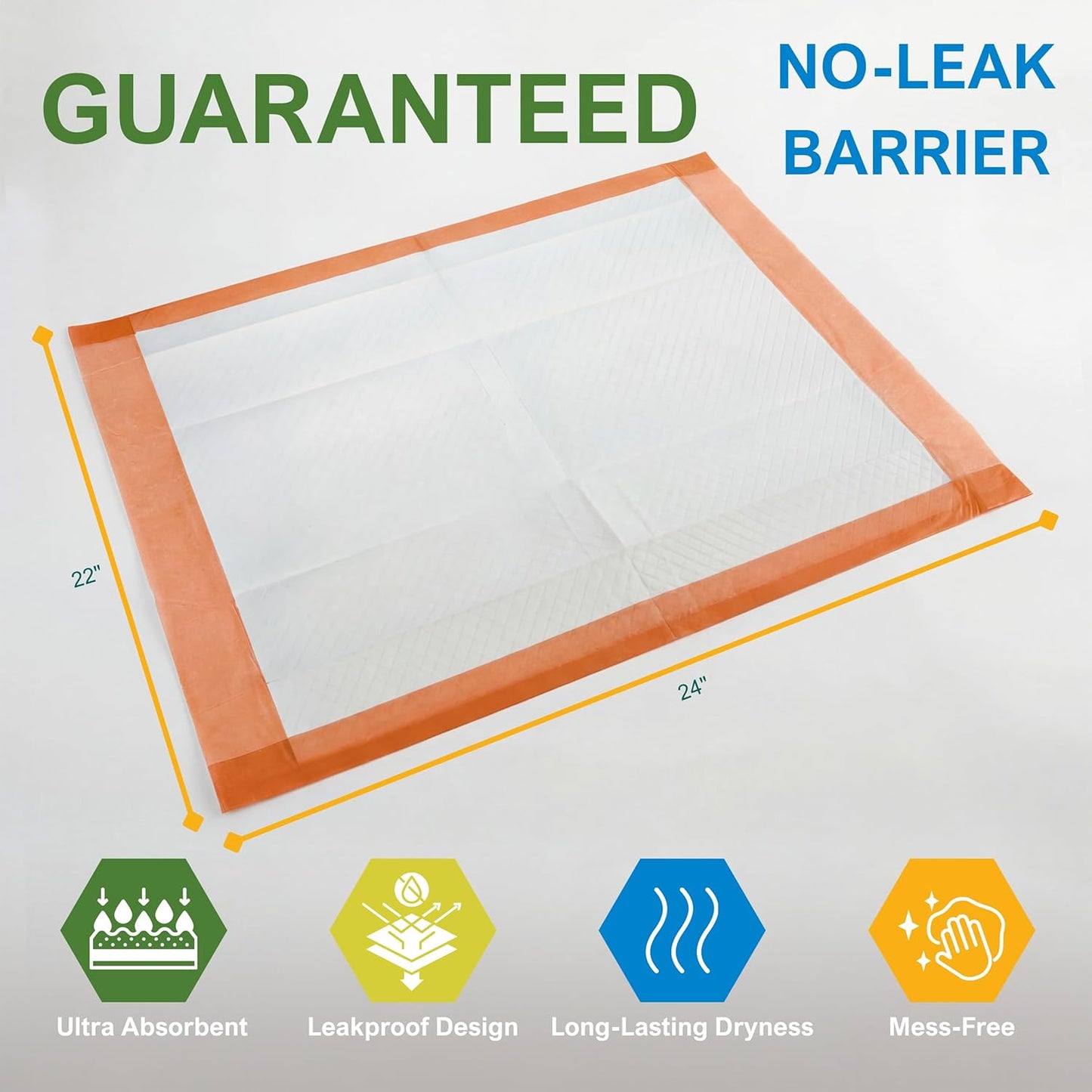 Travel Pack Dog Training Pads – 22" × 24" Ultra Absorbent