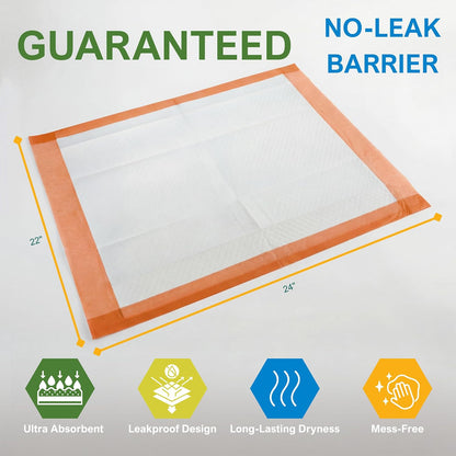 Travel Pack Dog Training Pads – 22" × 24" Ultra Absorbent