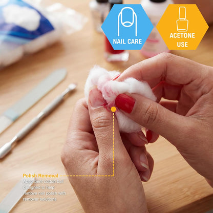 100% Cotton Balls – Ultra Soft & Absorbent, Pack of 300