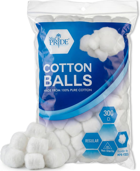 100% Cotton Balls – Ultra Soft & Absorbent, Pack of 300