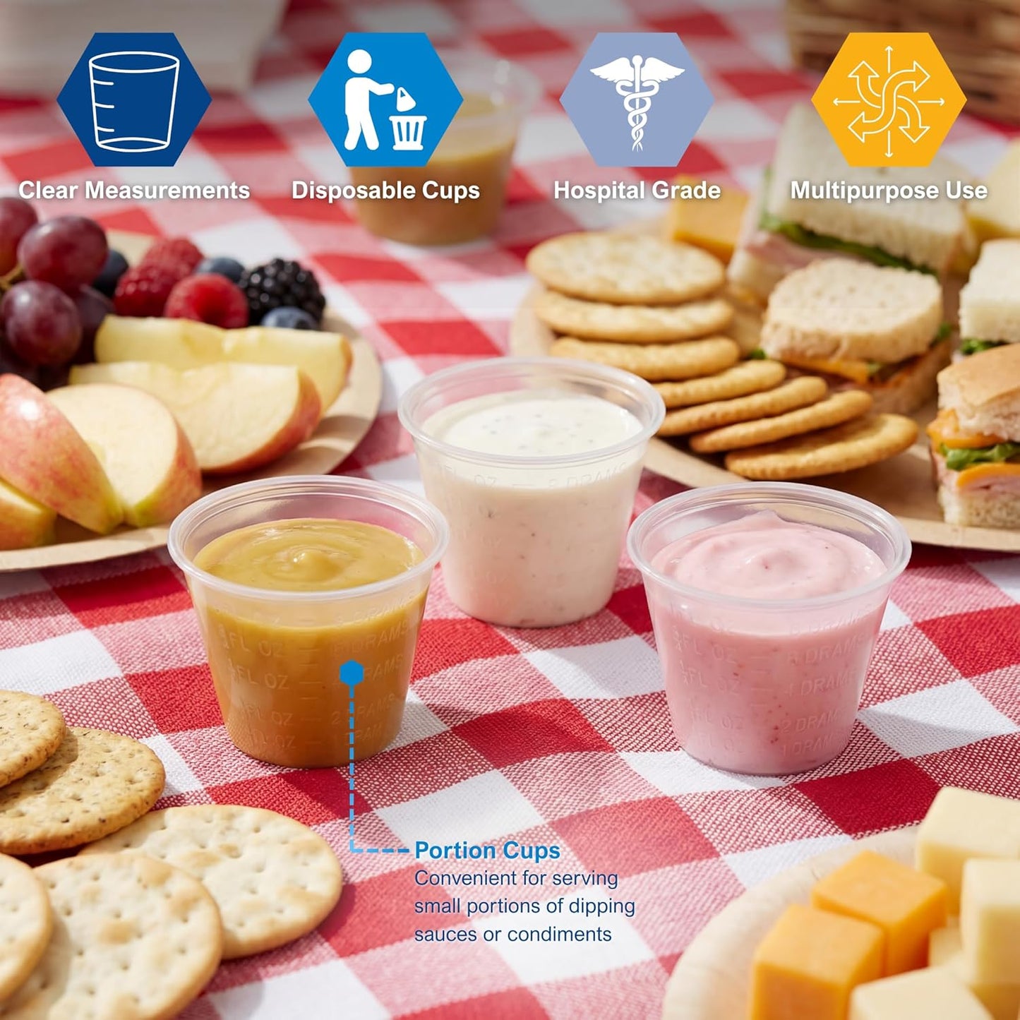Clear 1 oz Graduated Medicine Cups – Disposable Plastic Dose Cups