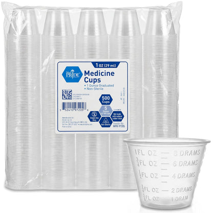 Clear 1 oz Graduated Medicine Cups – Disposable Plastic Dose Cups