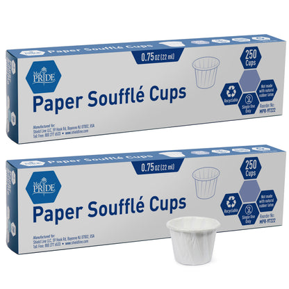 Disposable 0.75 oz Paper Soufflé Cups – 250 Count