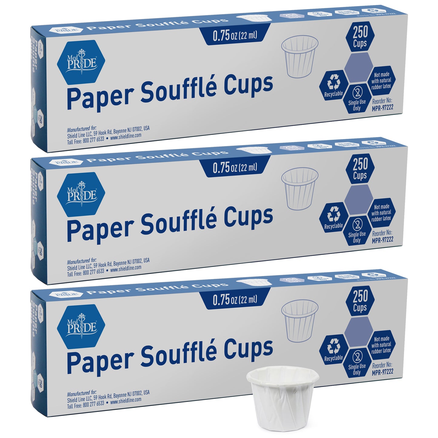 Disposable 0.75 oz Paper Soufflé Cups – 250 Count