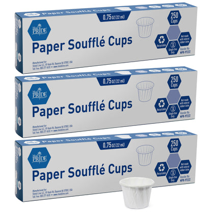 Disposable 0.75 oz Paper Soufflé Cups – 250 Count