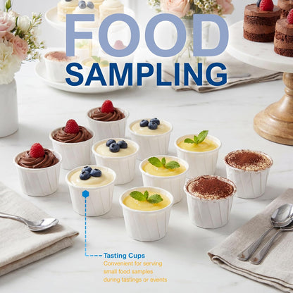 Disposable 0.75 oz Paper Soufflé Cups – 250 Count