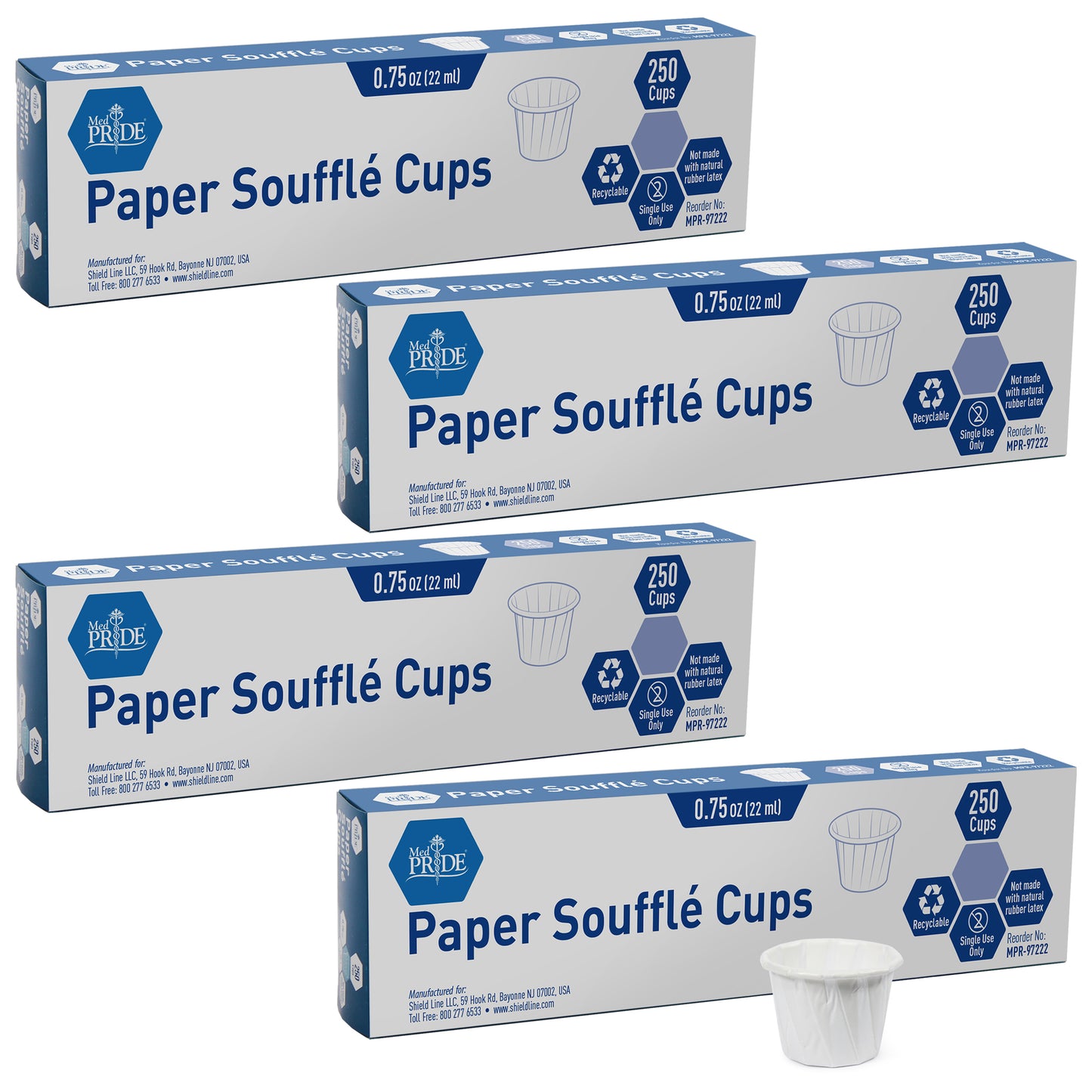 Disposable 0.75 oz Paper Soufflé Cups – 250 Count