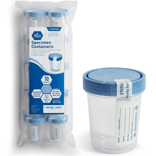 Sterile Disposable 4oz  Specimen Containers – with Secure Lid