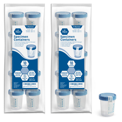 Sterile Disposable 4oz  Specimen Containers – with Secure Lid