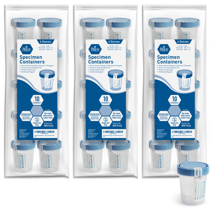 Sterile Disposable 4oz  Specimen Containers – with Secure Lid