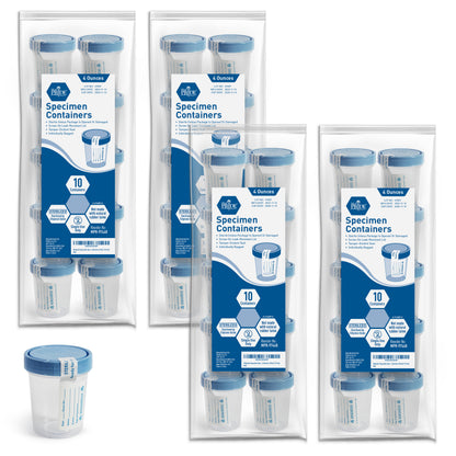 Sterile Disposable 4oz  Specimen Containers – with Secure Lid
