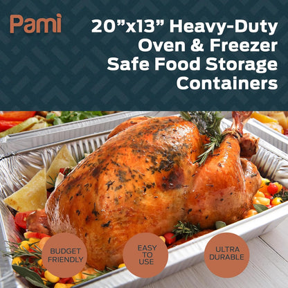 20" x 13" Aluminum Foil Pans – Full Size Deep, 20 Pack