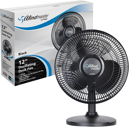 3 Speed Oscillating Desk Fan - Adjustable Tilt