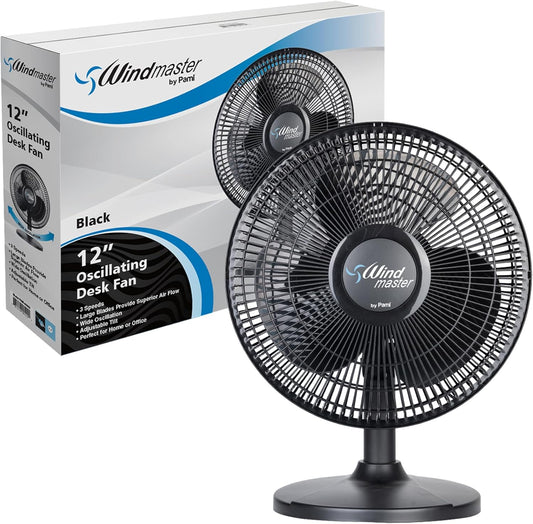 3 Speed Oscillating Desk Fan - Adjustable Tilt