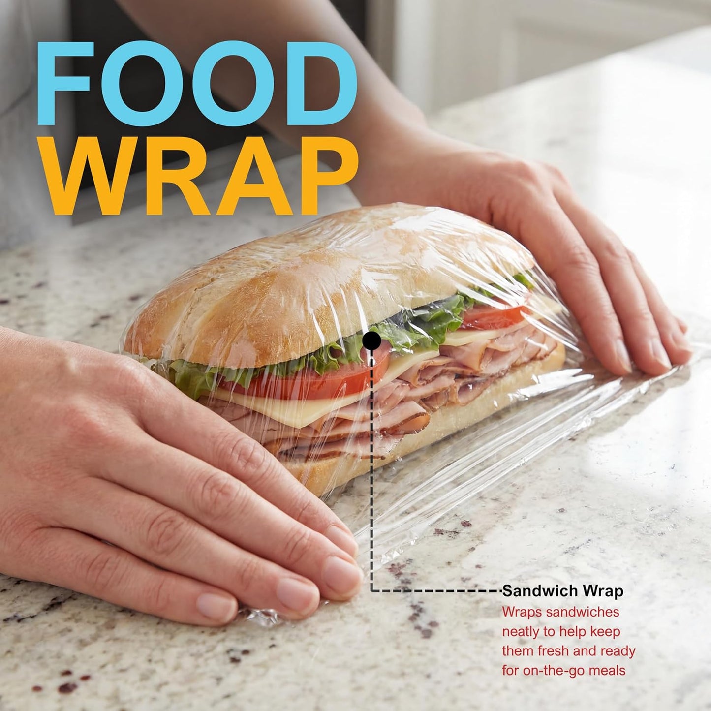 Plastic Cling PVC Food Wrap 2000 FT With Slide Cutter