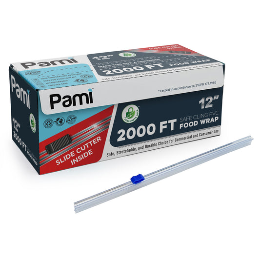 Plastic Cling PVC Food Wrap 2000 FT With Slide Cutter