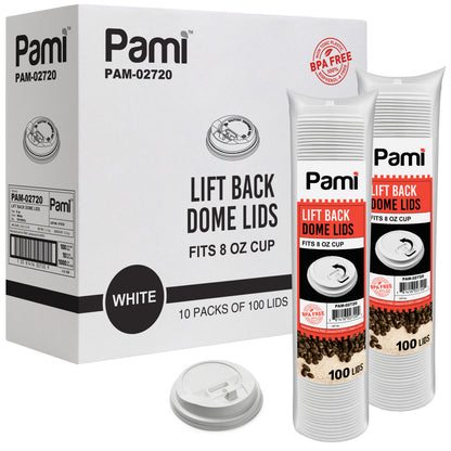 Lift-Back Dome Coffee Cup Lids - White