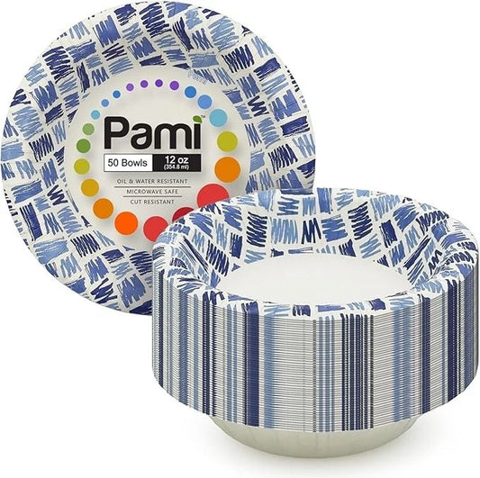 Party Paper Plates & Bowls Disposable - Blue
