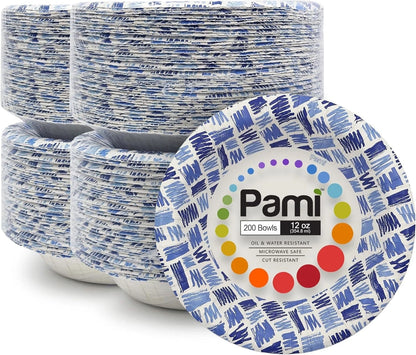 Party Paper Plates & Bowls Disposable - Blue