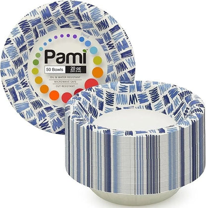 Party Paper Plates & Bowls Disposable - Blue