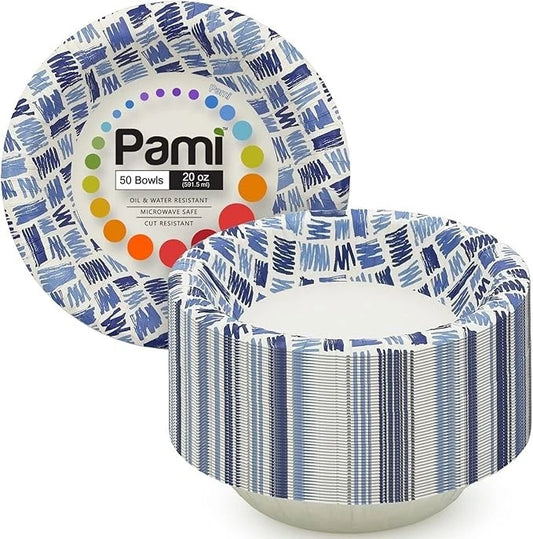 Party Paper Plates & Bowls Disposable - Blue